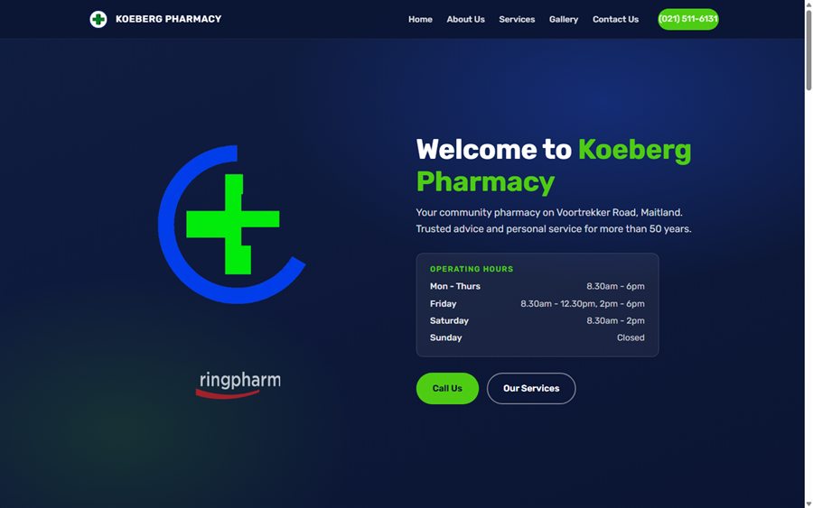 Koeberg Pharmacy website